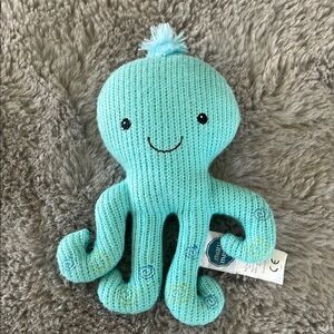 Nattou Blue Knitted Octopus Plush Toy